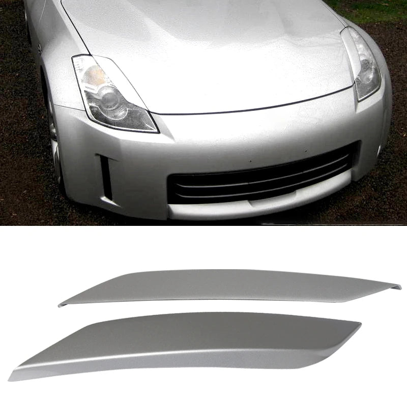 2 Pcs Headlight Eyebrows Cover Sticker for Nissan 350Z 2 Door 03-08