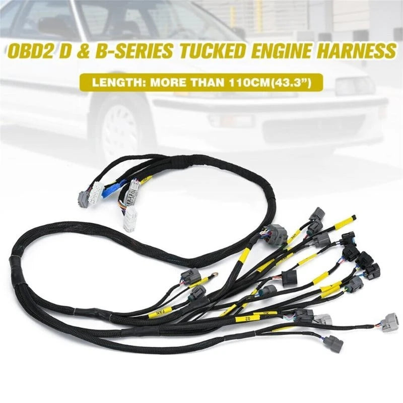 For 92-00 Civic-Integra B16 B18 D16 CNCHOBD21 Tucked Engine Motor Wiring Harness
