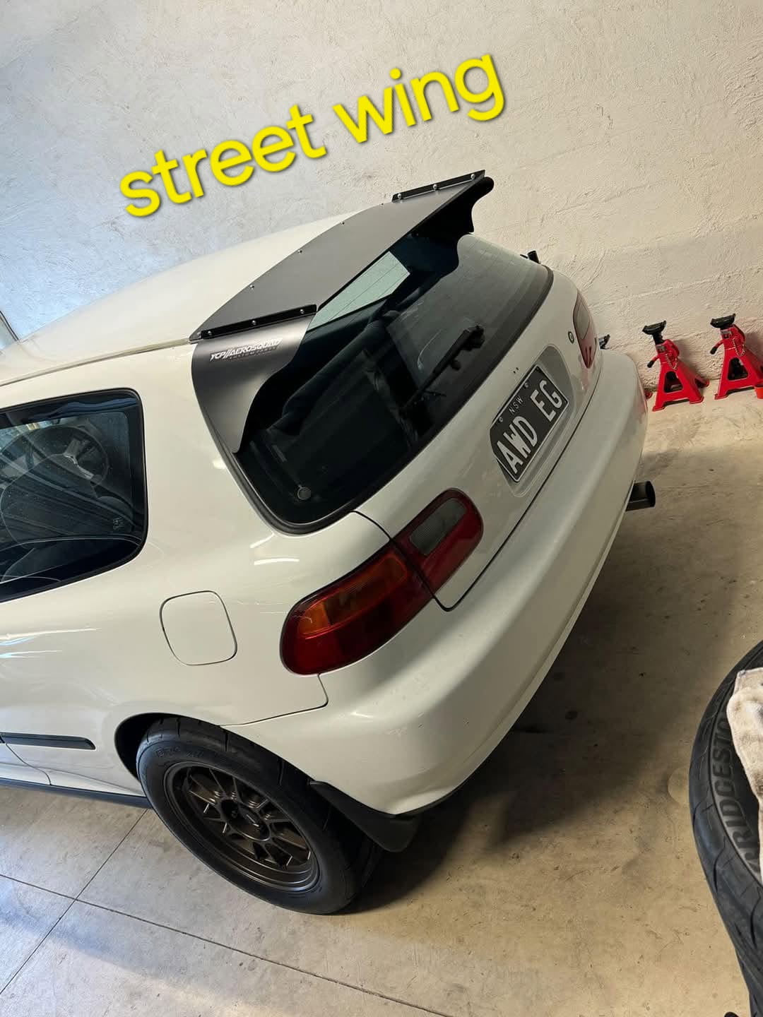 YCP 92-95 Honda Civic Hatchback Eg street wing image 1