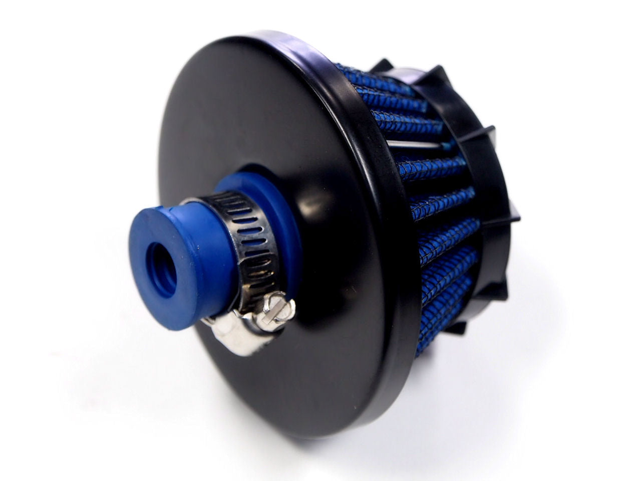 VMS Air Filter Breather Turbino Style 12MM Black Top Blue Mesh Filter image 2