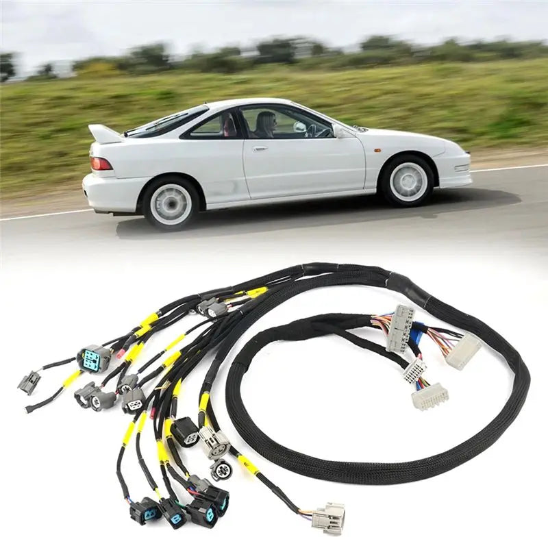 ABGG-CNCH-OBD2-1 Engine Motor Wiring Harness Replacement For Honda Civic Integra B16 B18 D16 EK EG EM Tucked OBD2 Budget D & B-S