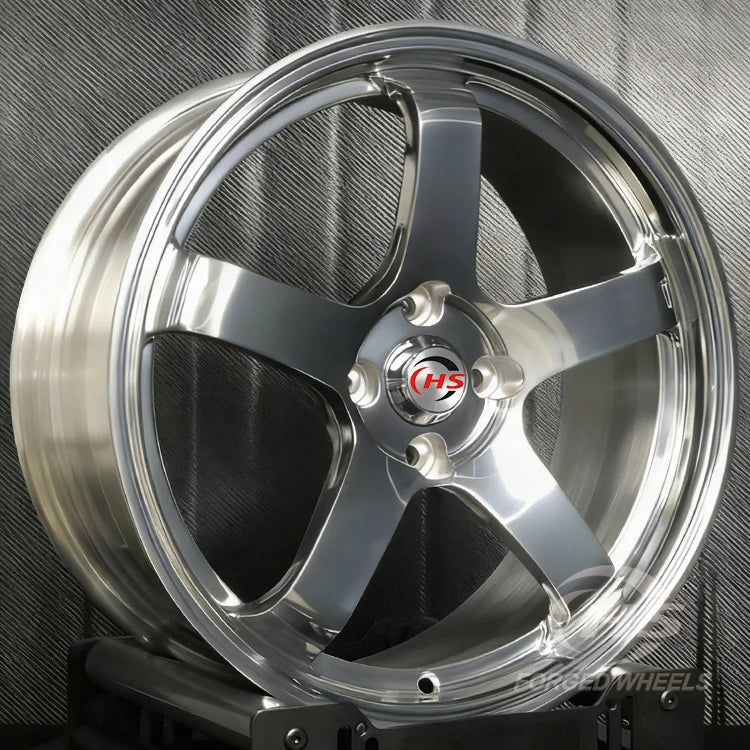 5x100 5x112 5x114.3 5x120 Five Spoke Polished Racing Forged Wheels Rims for  Supra   Type R 350Z 370Z JDM