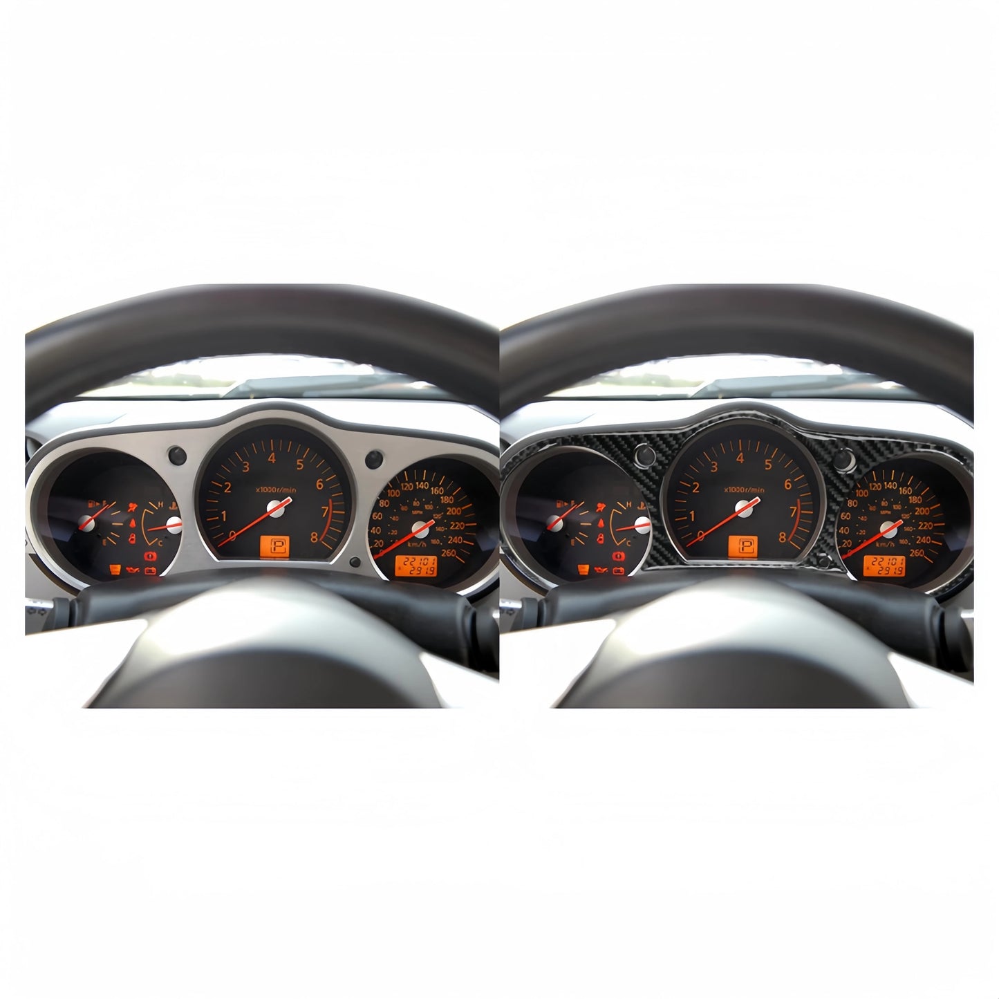 For Nissan 350Z 2003-2009 Carbon Fiber Auto Dashboard Speedometer Frame Trim Cover Car Interior Decor Styling Accessories