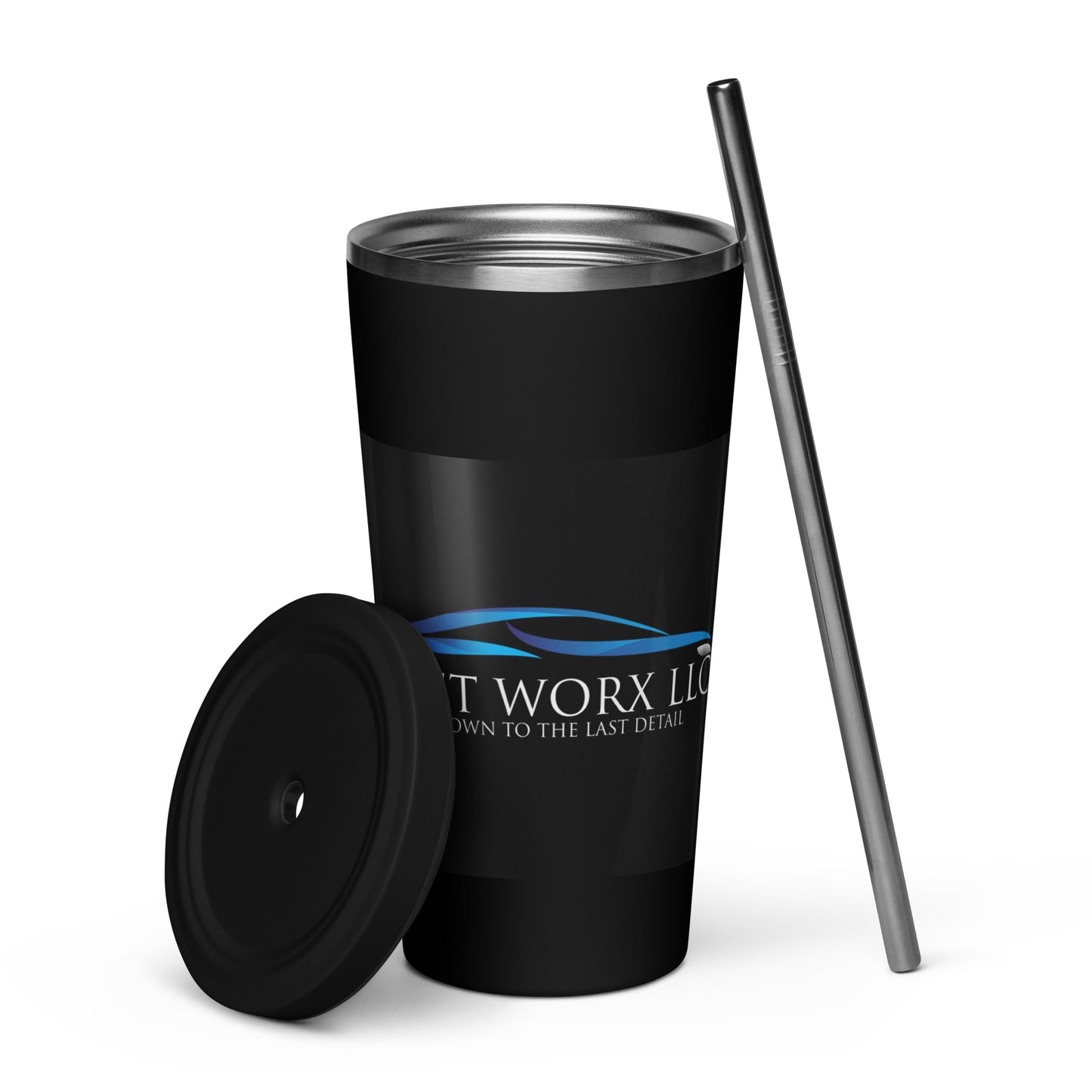 Insulated tumbler with a straw image 0