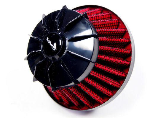 	VMS Air Filter Breather Turbino Style 9MM Black Top Red Mesh Filter image 0
