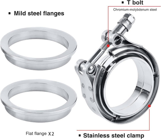 EVIL ENERGY V Band Clamp With Flange Male Female Stainless Steel  image 0