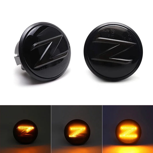 2Pcs LED Side Marker Light For Nissan 370Z Z34 2009-2020 350Z Z33 2003-2009 Side Fender Dynamic Turn Signal Indicator Lights