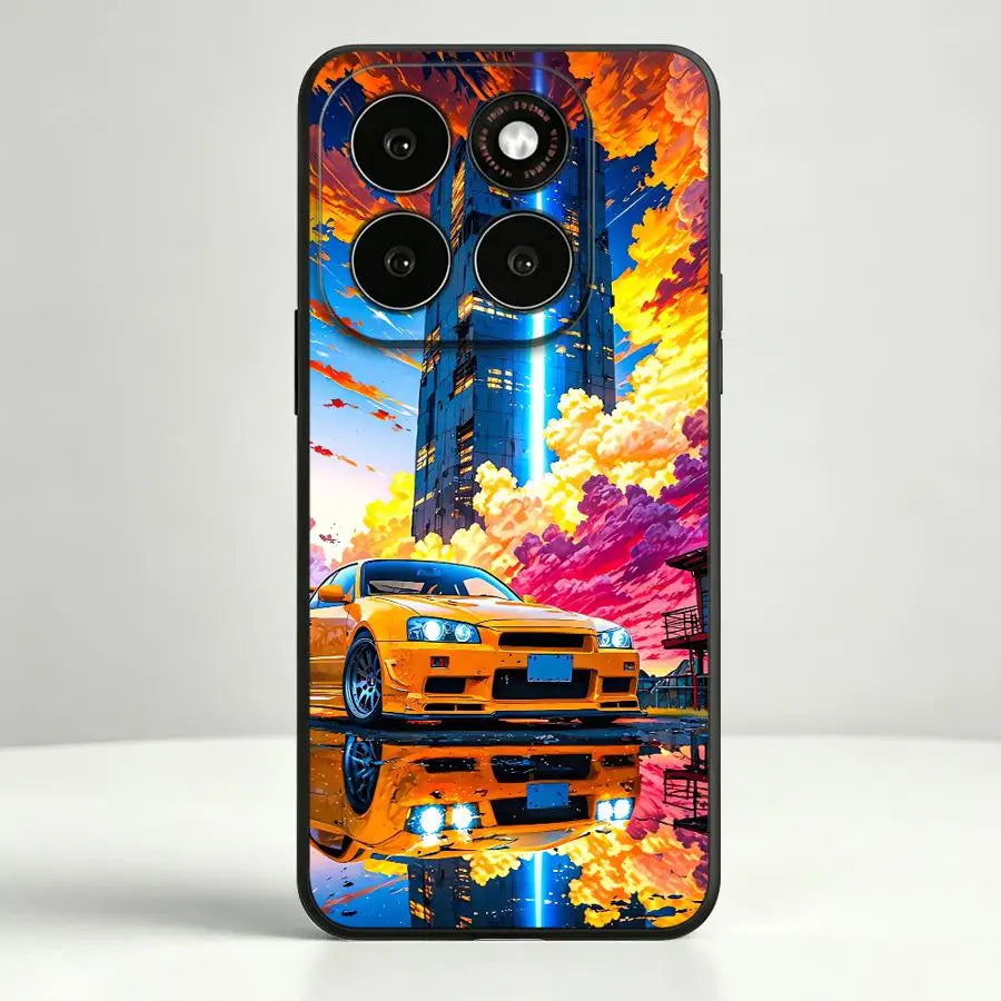 Sunset City JDM Car Case for Motorola Moto G60 75 G50 55 Edge 20 30 40 50 60 70 S30 G71 85 G53 G51 73 G32 96 G22 86 G52 50 S50