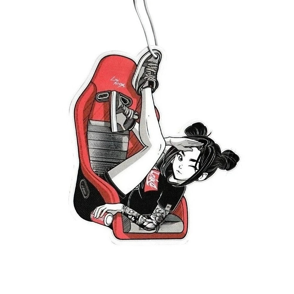 New JDM Culture Series Car Air Freshener Hanging Car Rear View Solid Paper Cute Girl Car Diffuser Interior Accessories Pendant