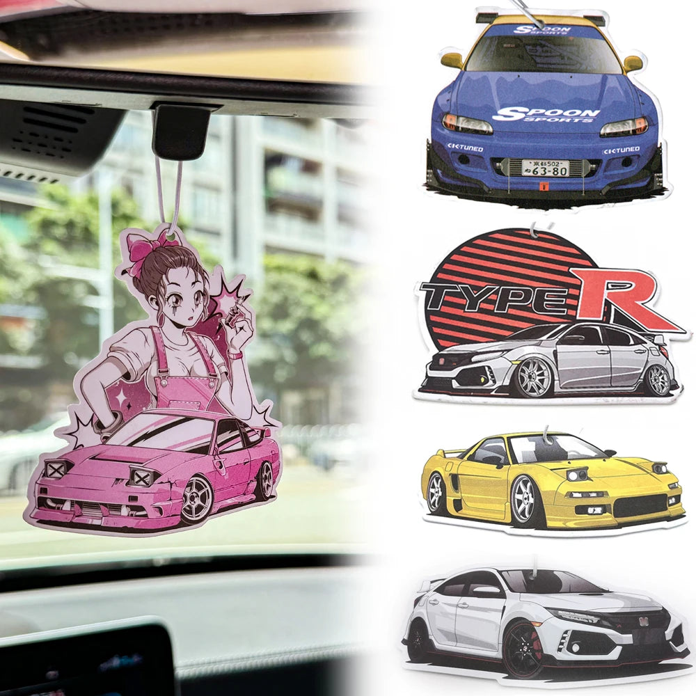 JDM Car Air Freshener Hanging Rearview Mirror Perfume Flavoring  Solid Paper For Fit Honda Accord GK5 Odyssey Diffuser Accessori