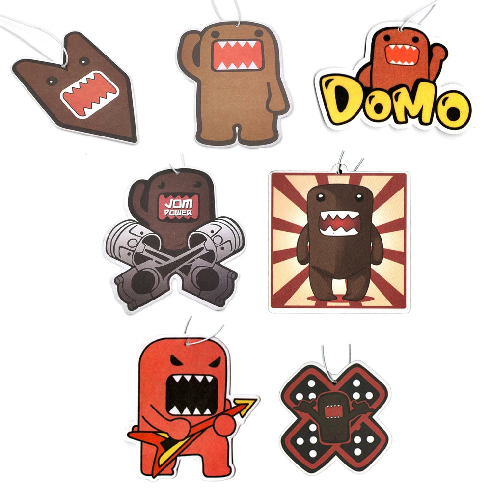 Funny Domo JDM Car Air Freshener Perfume  Kun Tire Girl Decoration Rearview Mirror Pendant Hanging Solid Paper Husband Gift