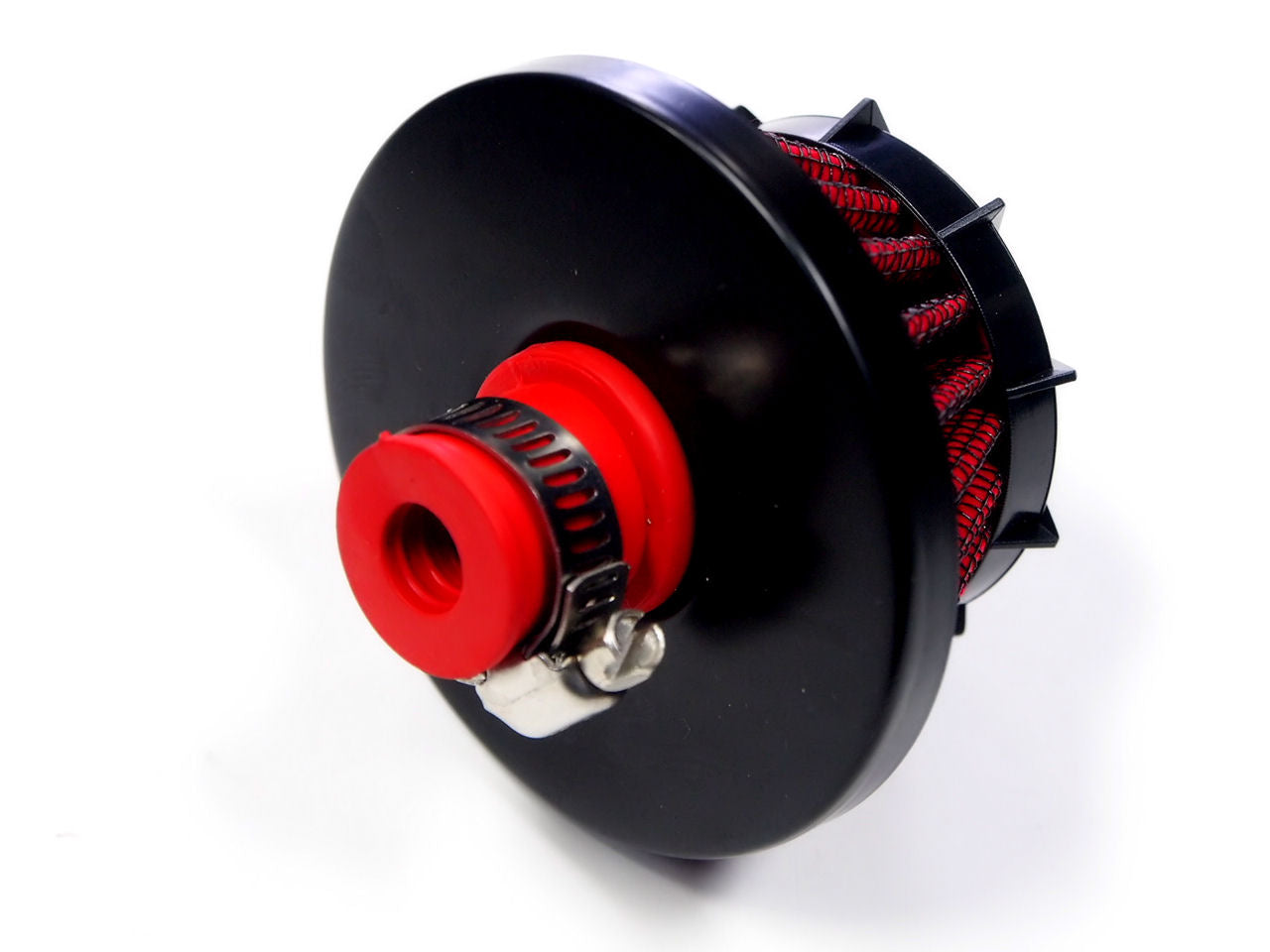 	VMS Air Filter Breather Turbino Style 9MM Black Top Red Mesh Filter image 2