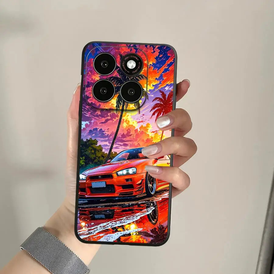 Sunset City JDM Car Case for Motorola Moto G60 75 G50 55 Edge 20 30 40 50 60 70 S30 G71 85 G53 G51 73 G32 96 G22 86 G52 50 S50