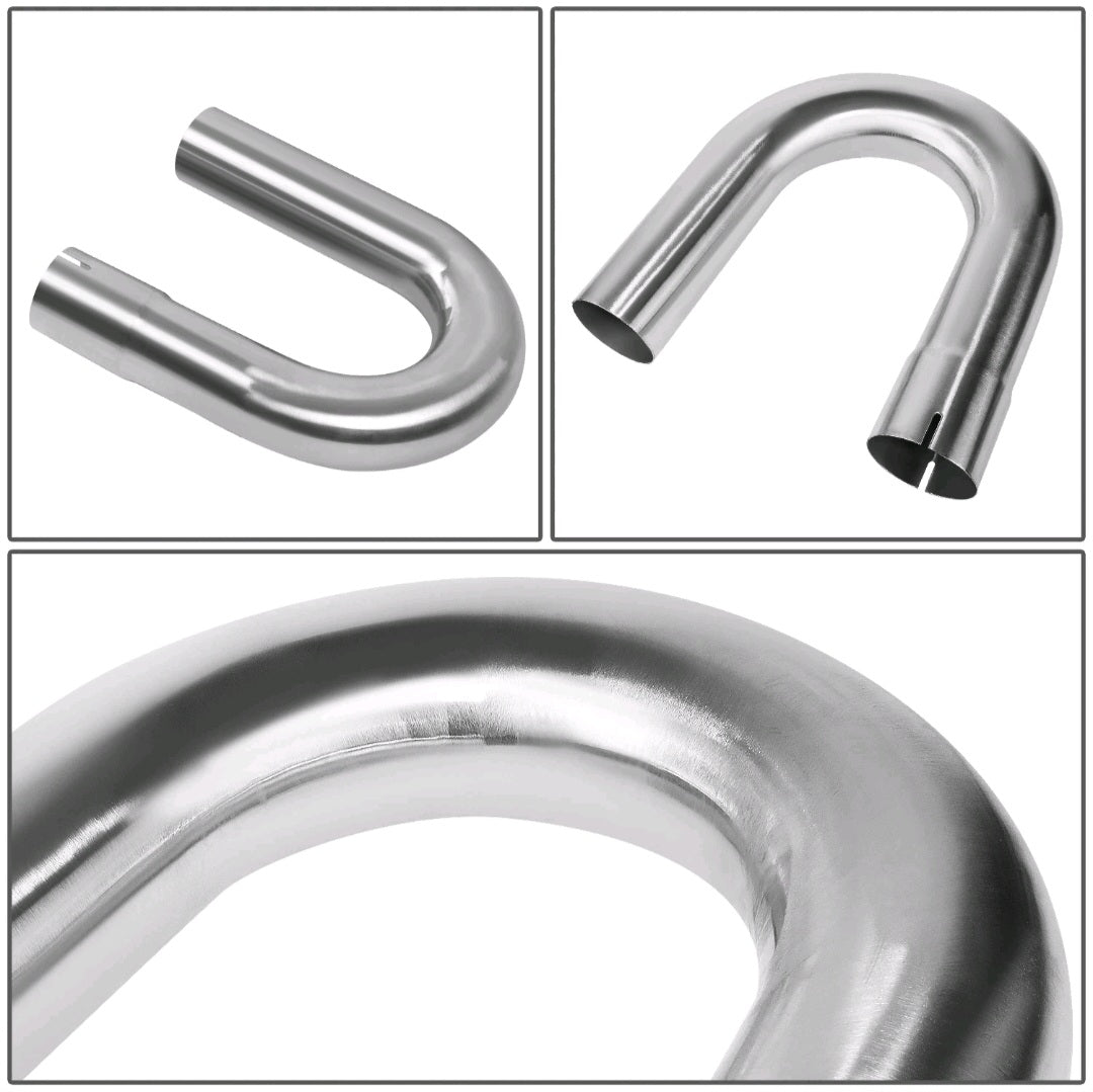 8Pcs 3"OD Stainless Mandrel Bend Straight U-Bend Custom Exhaust Tubing Pipe Kit image 0