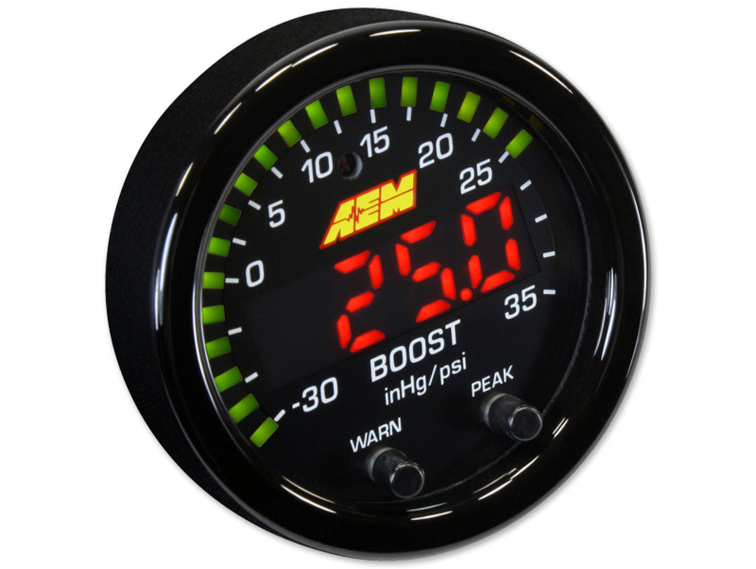 AEM X-Series Boost Pressure Gauge -30 inHg ~ 35 psi / -1 ~ 2.5 bar 30-0306 image 0