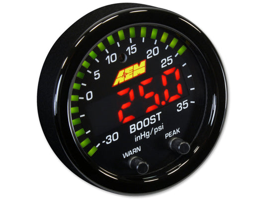 AEM X-Series Boost Pressure Gauge -30 inHg ~ 35 psi / -1 ~ 2.5 bar 30-0306 image 0