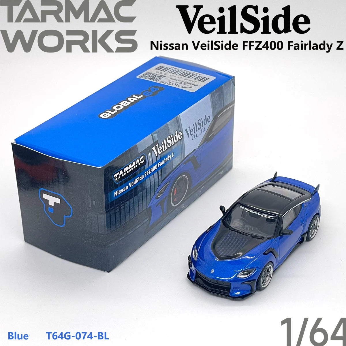 Tarmac Works Global64 1:64 JDM VeilSide FFZ400 Fairlady Z Blue T64G‑074‑BL Collectible Model Vehicles Alloy In Stock