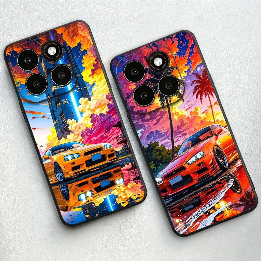 Sunset City JDM Car Case for Motorola Moto G60 75 G50 55 Edge 20 30 40 50 60 70 S30 G71 85 G53 G51 73 G32 96 G22 86 G52 50 S50