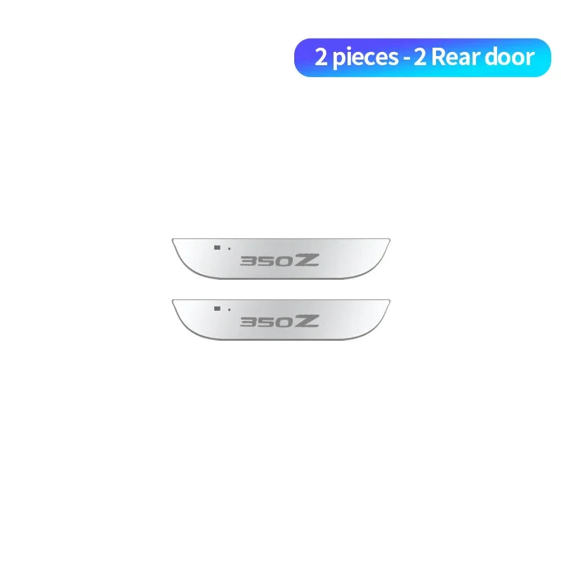 Acrylic USB Power Moving LED Welcome Pedal Car Scuff Plate Pedal Door Sill Pathway Light For Nissan 350Z Logo Auto Accessories