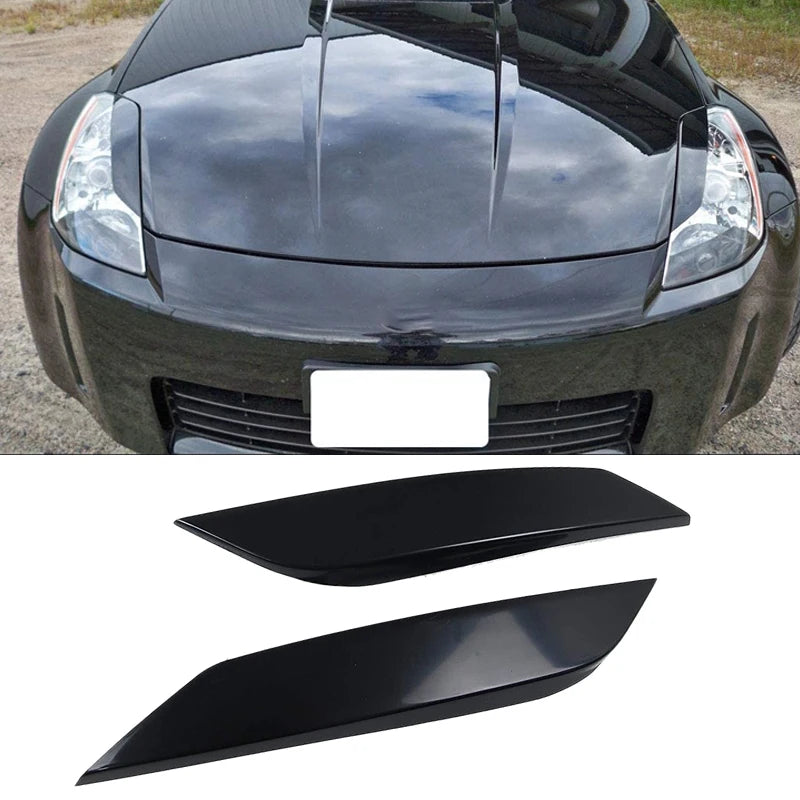 2 Pcs Headlight Eyebrows Cover Sticker for Nissan 350Z 2 Door 03-08
