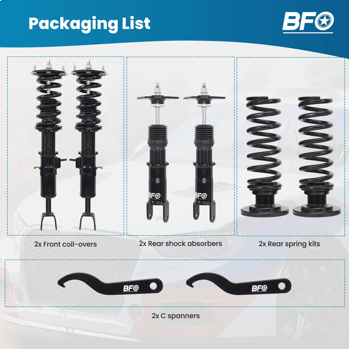 BFO Coilovers Suspension Kit For INFINITI G35 03-07/ NISSAN 350Z Z33 03-08 RWD