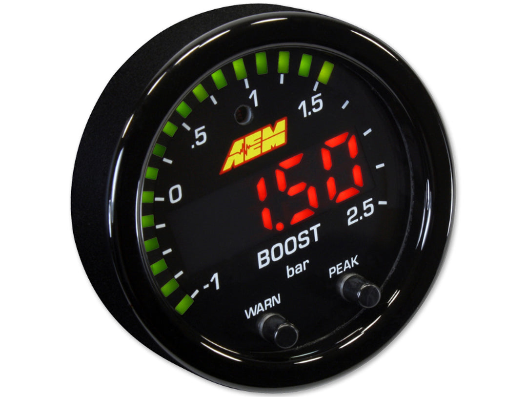 AEM X-Series Boost Pressure Gauge -30 inHg ~ 35 psi / -1 ~ 2.5 bar 30-0306 image 1