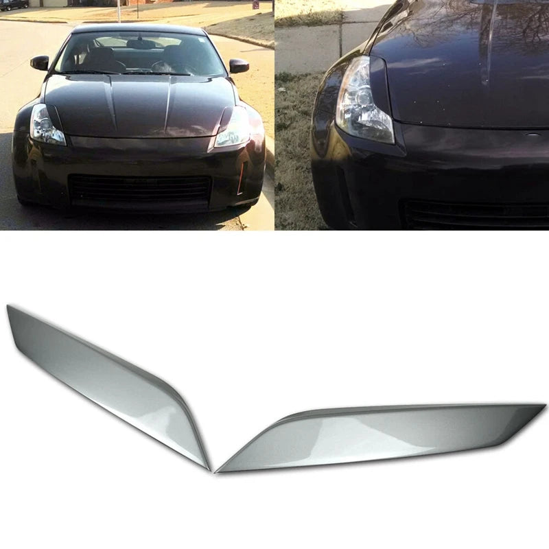 2 Pcs Headlight Eyebrows Cover Sticker for Nissan 350Z 2 Door 03-08