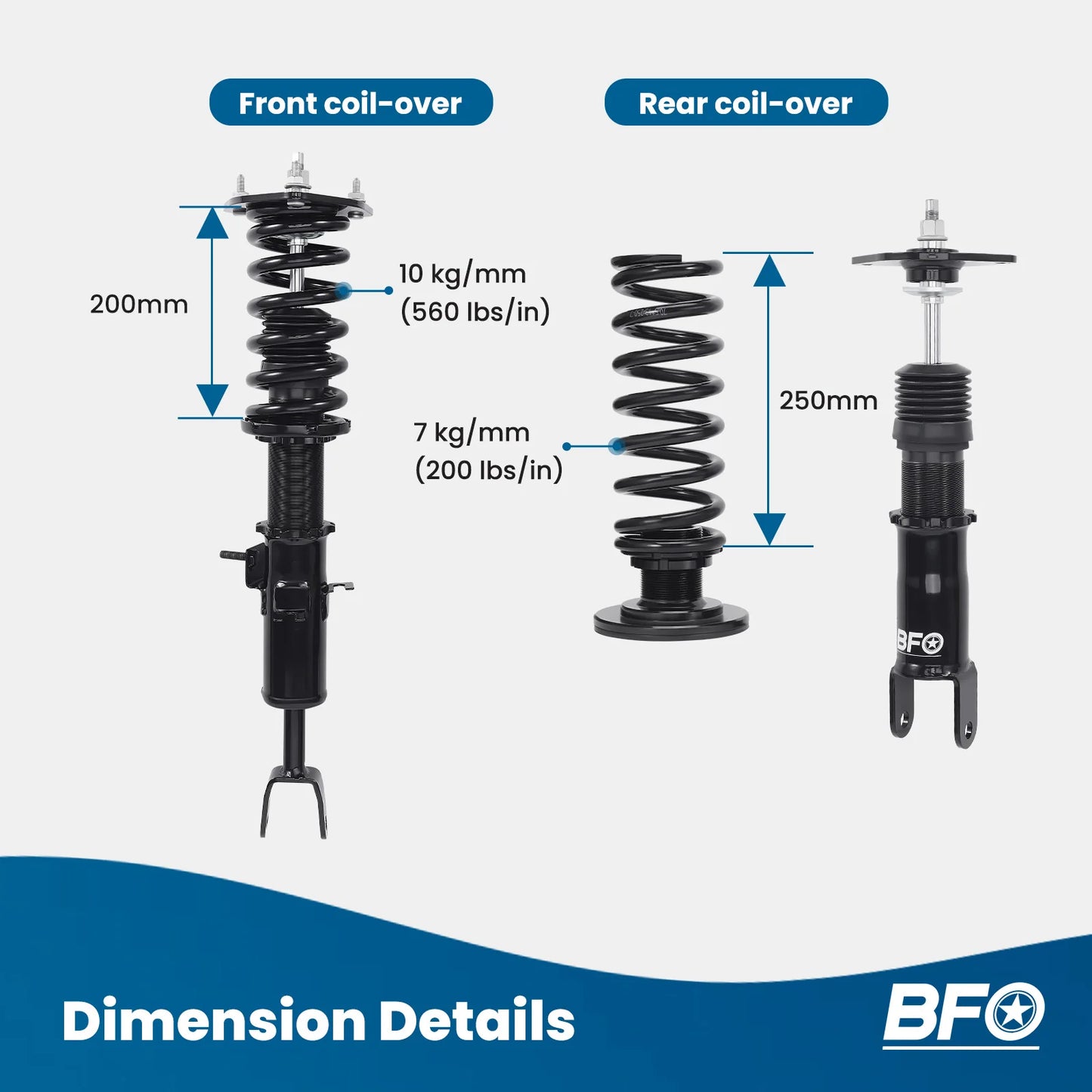 BFO Coilovers Suspension Kit For INFINITI G35 03-07/ NISSAN 350Z Z33 03-08 RWD