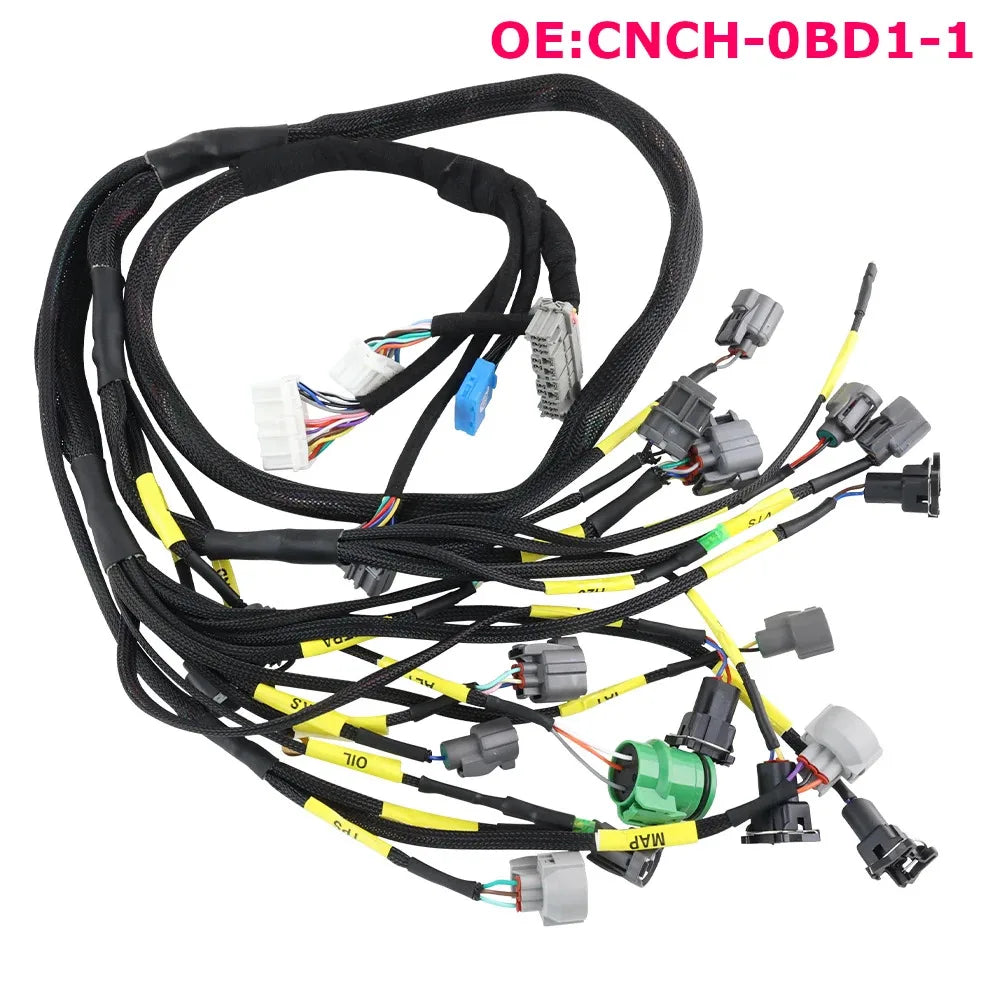Tucked Engine Harness CNCH-OBD1-1 Budget D & B-series For Civic Integra B16 B18 D16 W/Obd1 Dist/Inj/Alt  92-95 Ecu Plugs