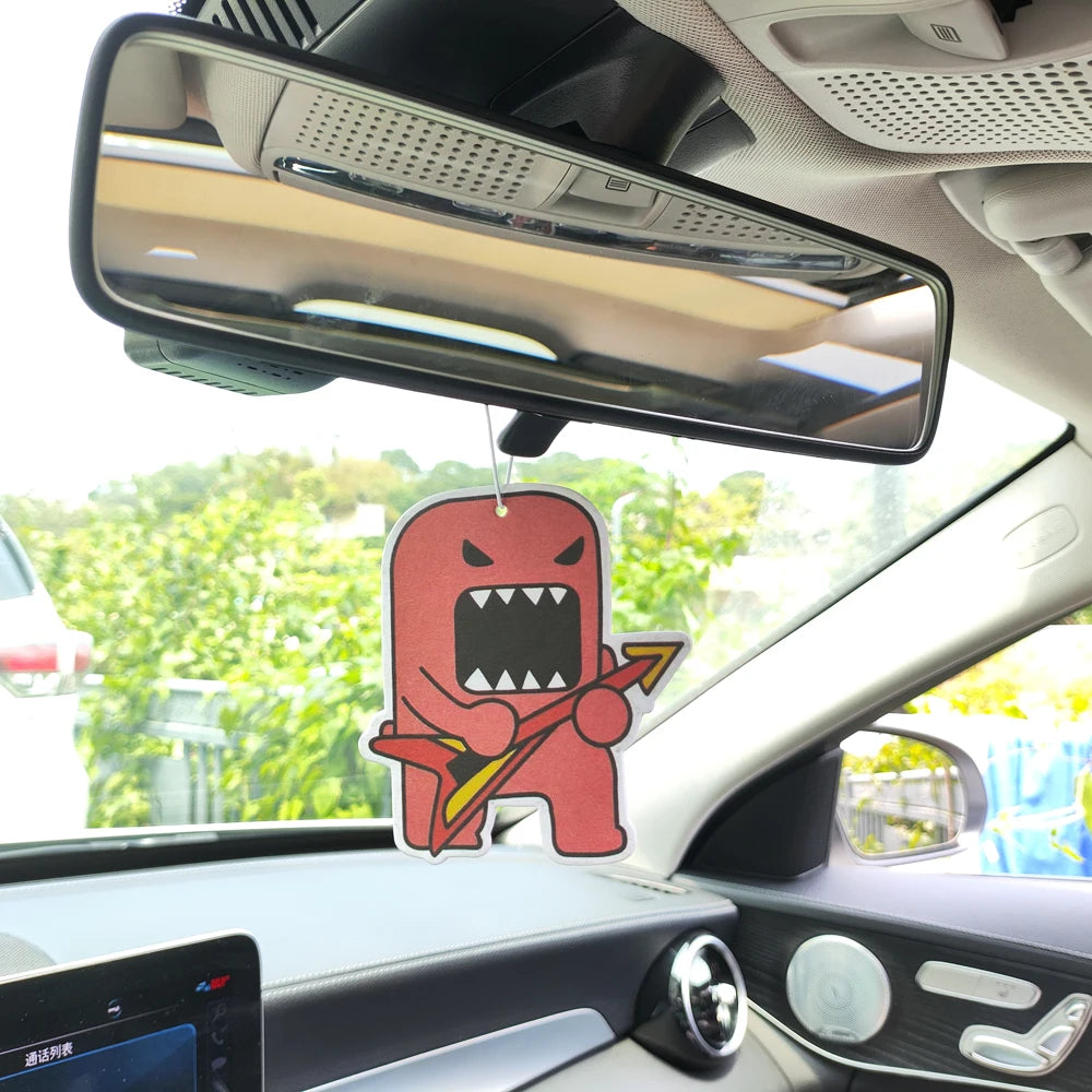 Funny Domo JDM Car Air Freshener Perfume  Kun Tire Girl Decoration Rearview Mirror Pendant Hanging Solid Paper Husband Gift