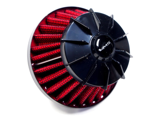 VMS Air Filter Breather Turbino Style 12MM Black Top Red Mesh Filter image 0