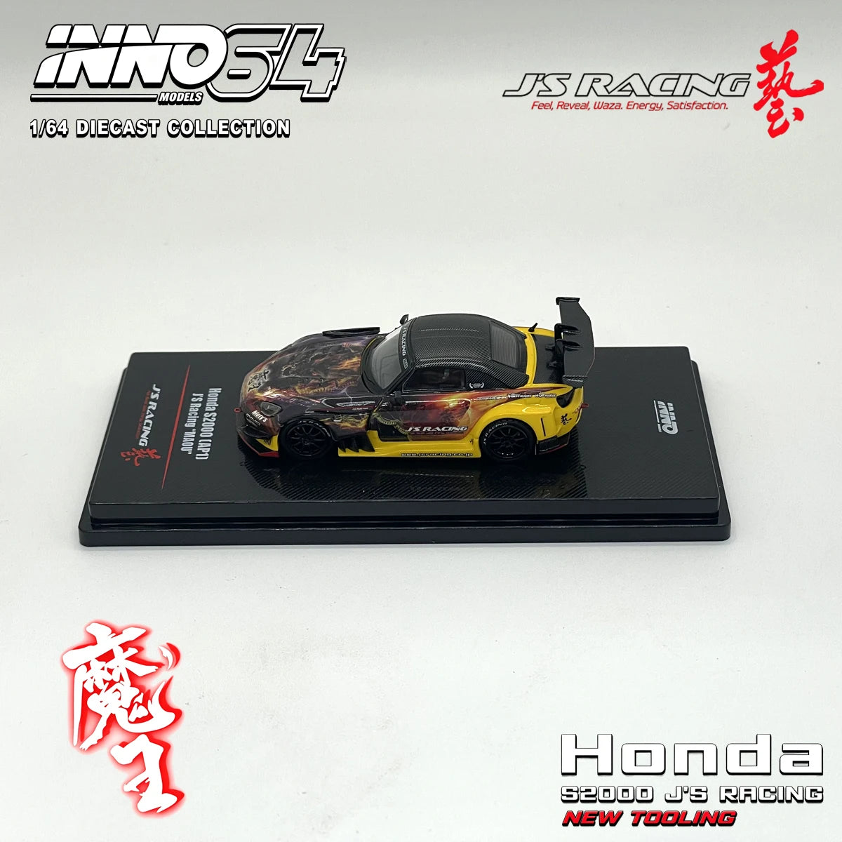 INNO64 1:64 JDM S2000 (AP1) J'S Racing "MAOU" IN64-S2000JS-MAOU Diecast Model Car in Stock Ready To Ship