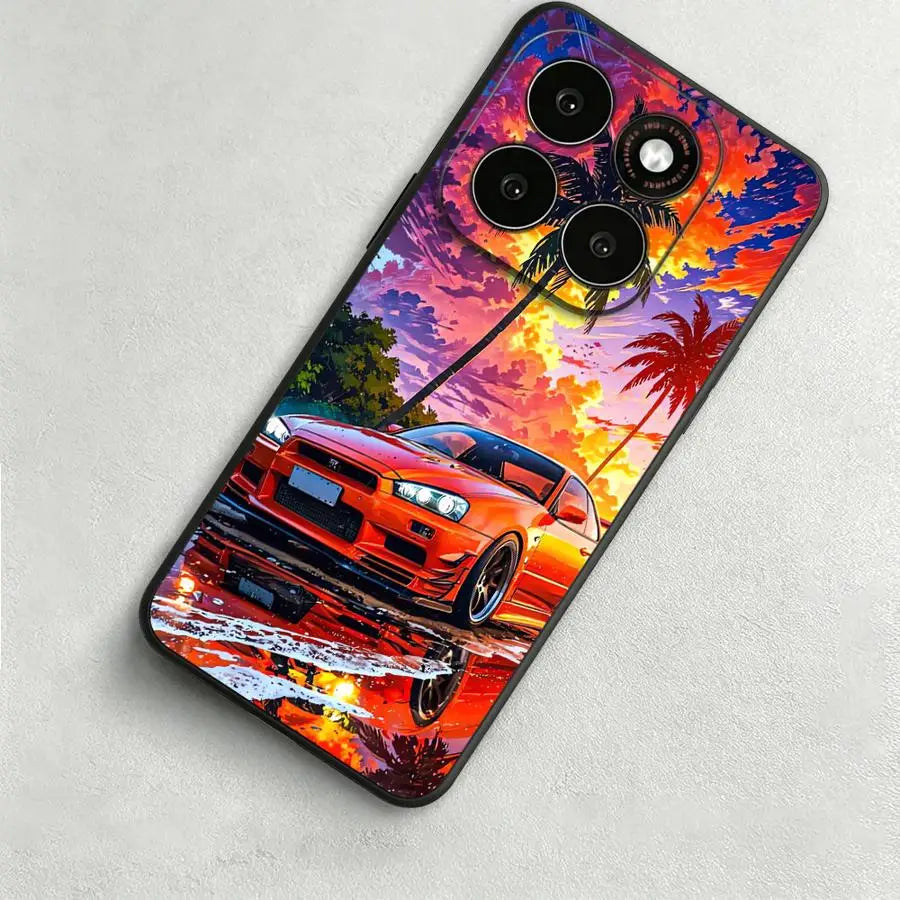 Sunset City JDM Car Case for Motorola Moto G60 75 G50 55 Edge 20 30 40 50 60 70 S30 G71 85 G53 G51 73 G32 96 G22 86 G52 50 S50