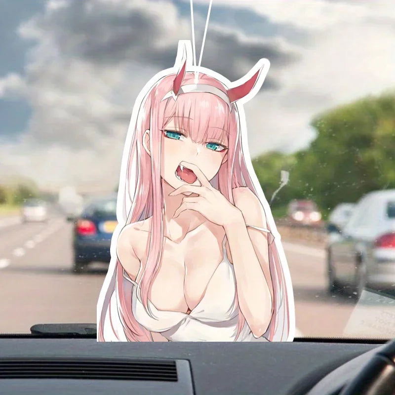 1pc Shaped JDM Sexy Female Aromatherapy Tablets Car Air Freshener, Hanging Air Freshener Perfume Scented Rearview Mirror Pendant